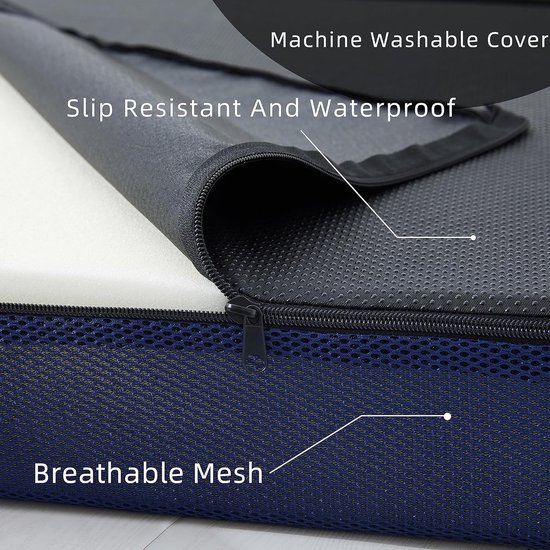 Opvouwbare Matras - Vouwmattres Gastenbed - Kamperen Logeren - 4 Inch Dik Schuim - 190 x 75 cm - Blauw — afbeelding 3