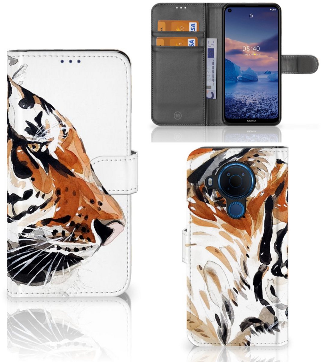 Hoesje Nokia 5.4 Watercolor Tiger