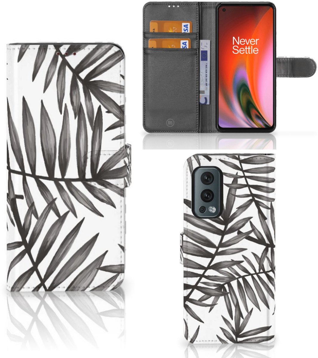 OnePlus Nord 2 5G Hoesje Leaves Grey