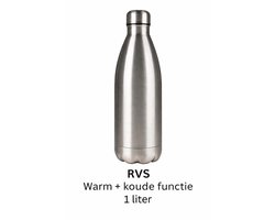Gusta XXL Grote Drinkfles 1 Liter 1000ML! - RVS Isoleerfles 