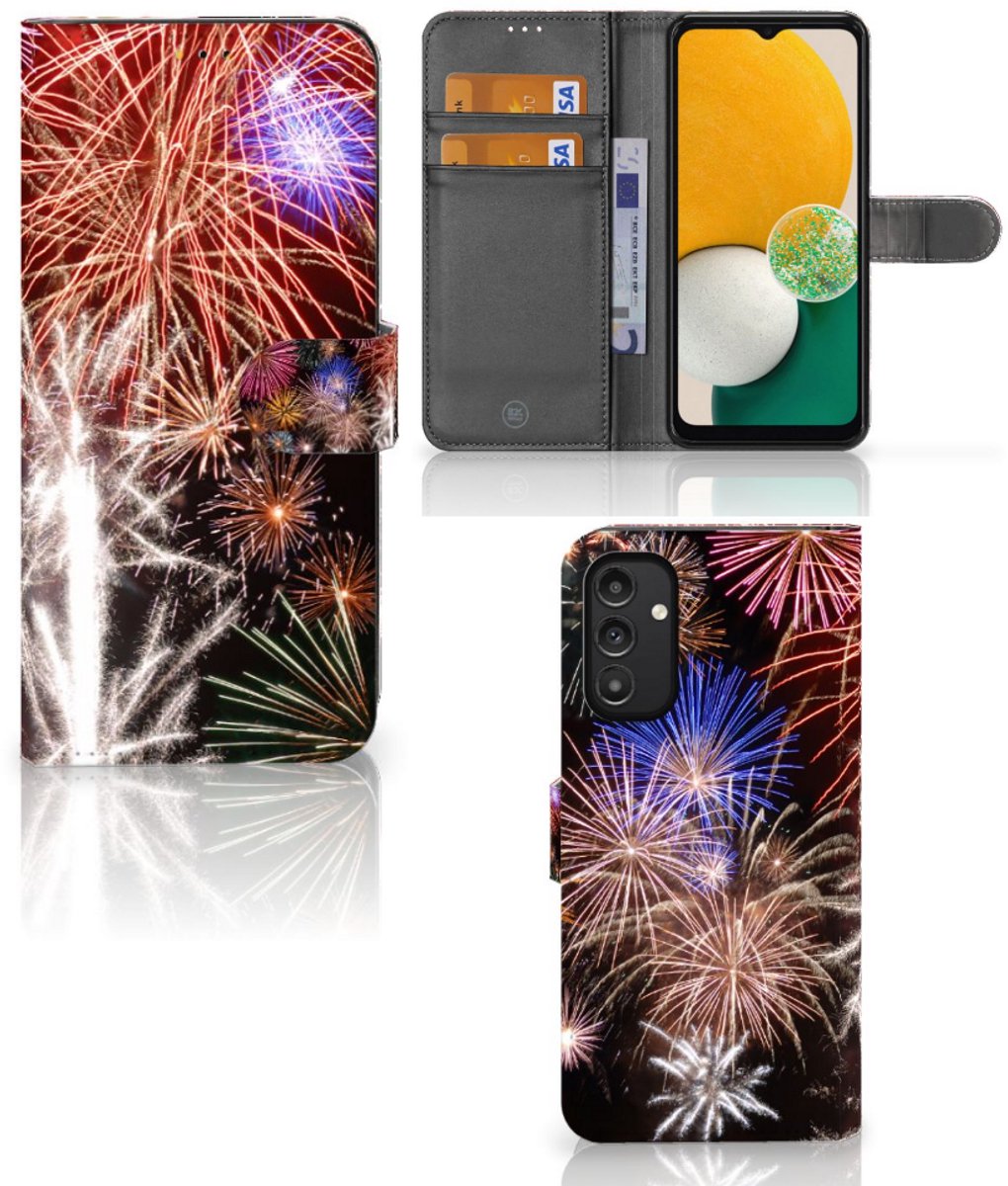 Boekhoesje voor Samsung Galaxy A14 5G Wallet Case met Pasjes Vuurwerk