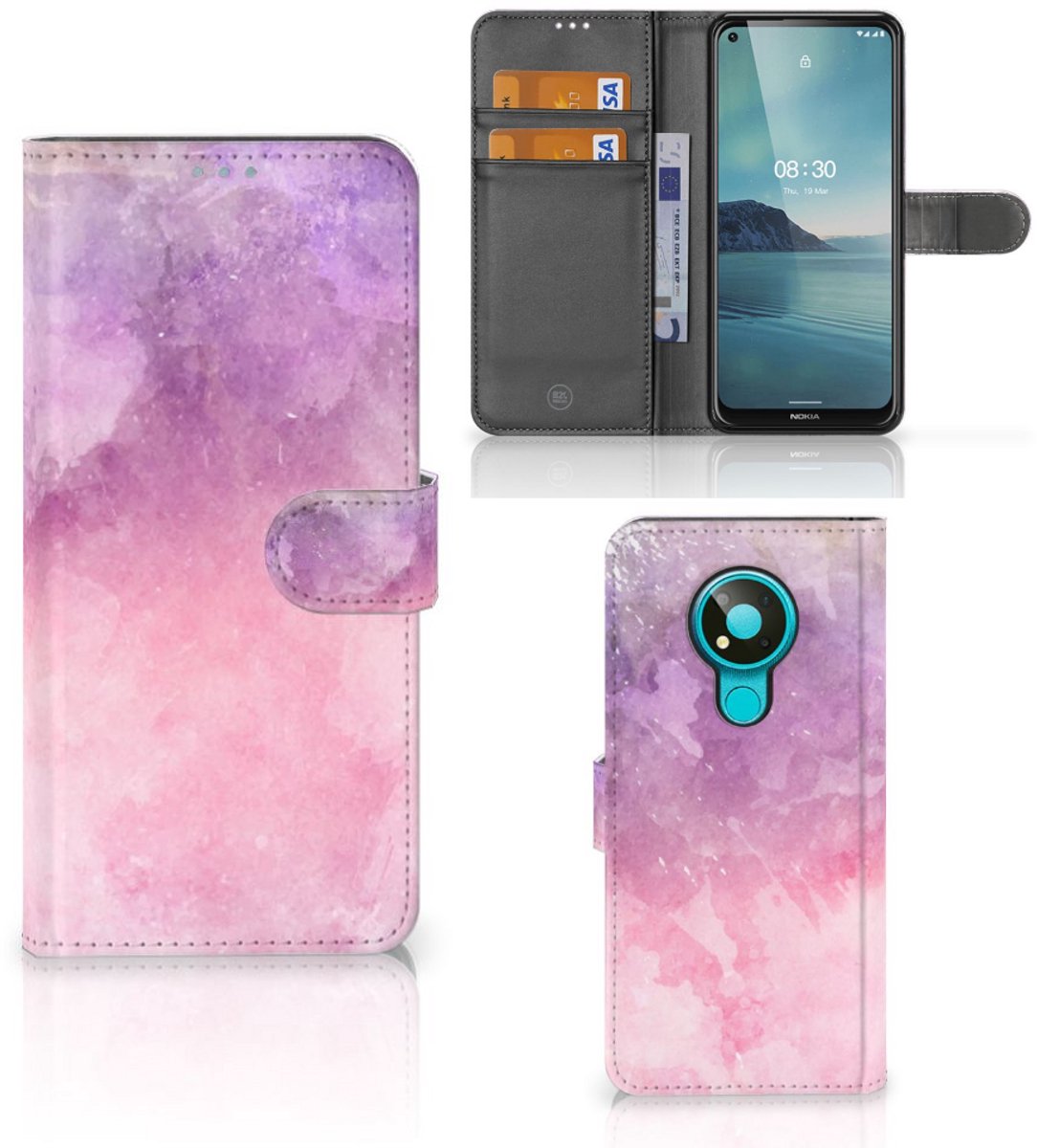 Hoesje Nokia 3.4 Pink Purple Paint