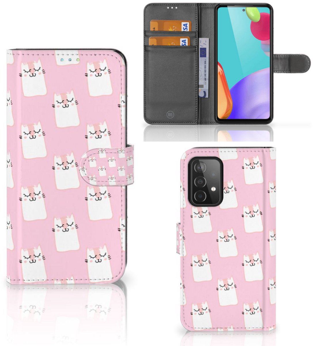 Samsung Galaxy A52 Telefoonhoesje met Pasjes Sleeping Cats