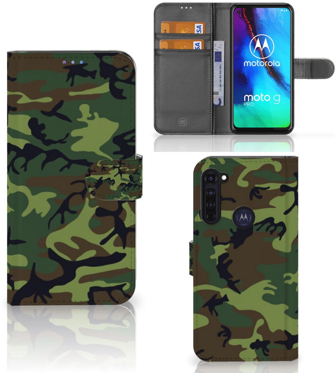 Motorola Moto G Pro Telefoon Hoesje Army Dark