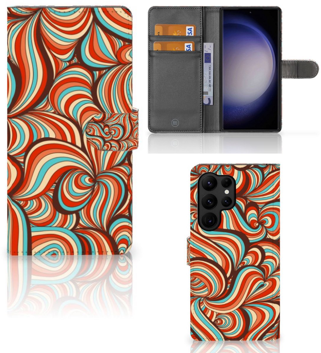 Book Case voor Samsung Galaxy S23 Ultra Hoesje Retro