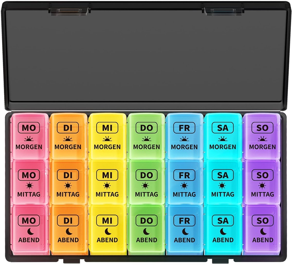 Cosensi - Tablet Box - Medicijn Organizer - Eenvoudig te gebruiken - Groot formaat - Weekelijkse pillendoos - Geschikt voor medicijnen en vitamines...