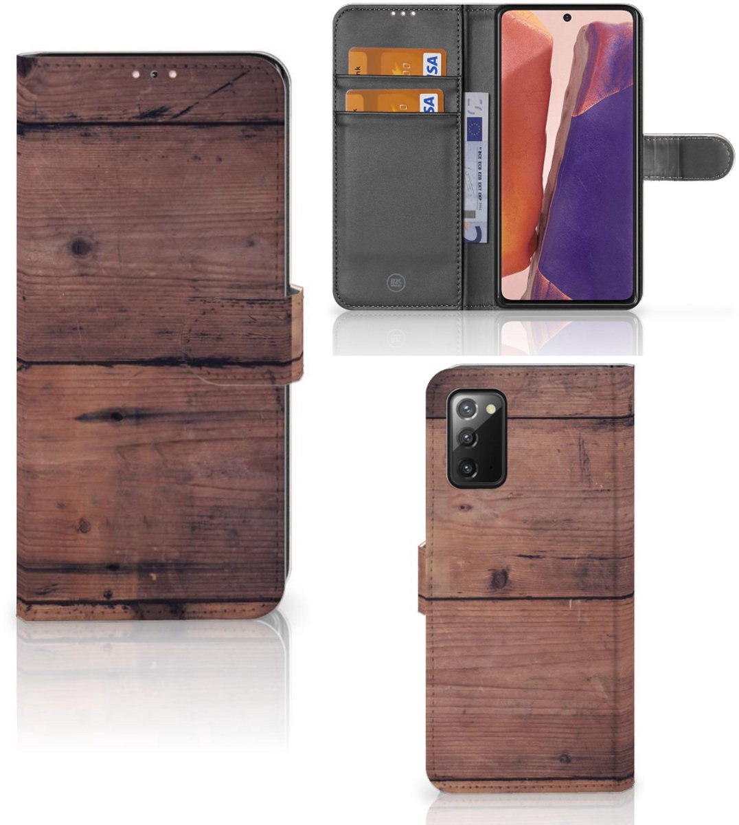 Samsung Galaxy Note 20 Book Style Case Old Wood