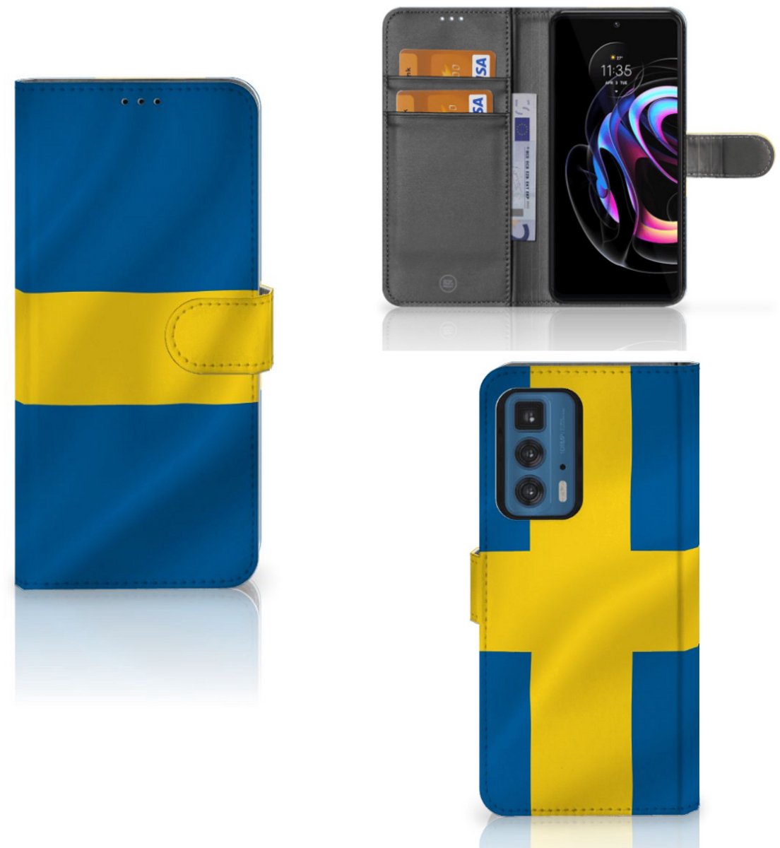 Book Case voor Motorola Edge 20 Pro Bookstyle Case Zweden