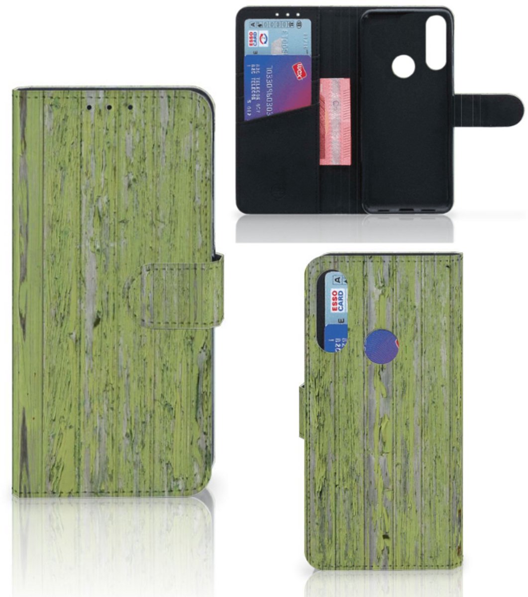 Alcatel 1S 2020 Book Style Case Green Wood