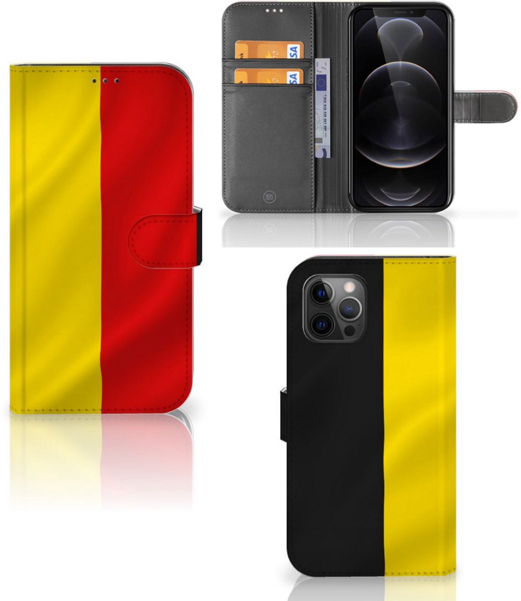 Apple iPhone 12 Pro Max Bookstyle Case Belgische Vlag