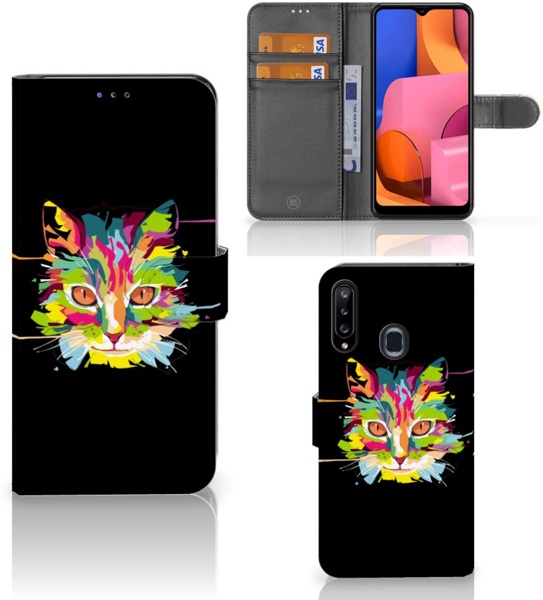 Samsung Galaxy A20s Leuk Hoesje Cat Color