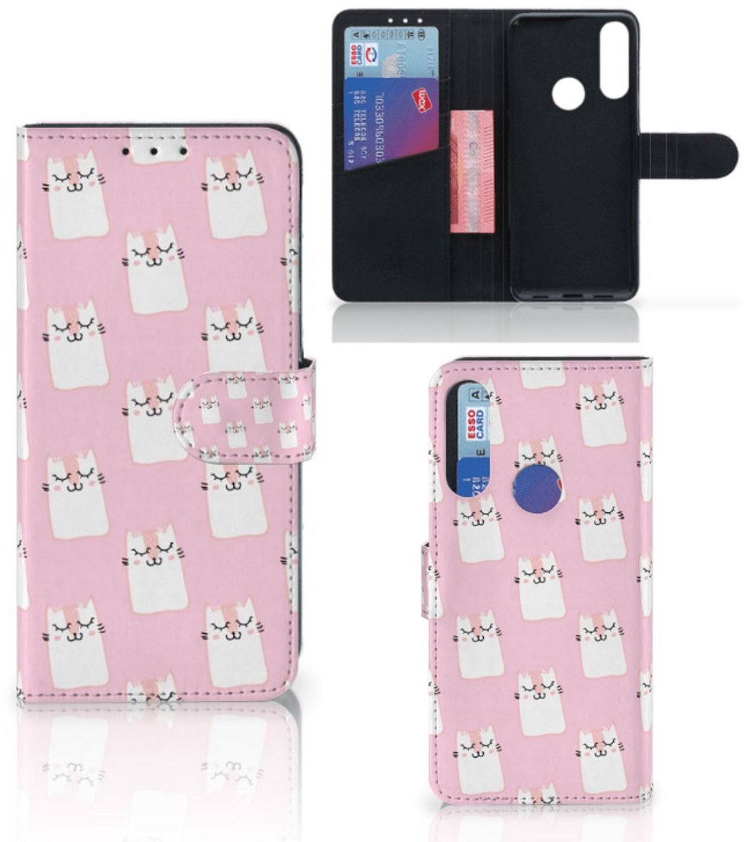 Alcatel 1S 2020 Telefoonhoesje met Pasjes Sleeping Cats