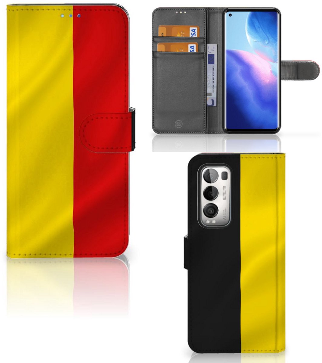 OPPO Find X3 Neo 5G Bookstyle Case Belgische Vlag