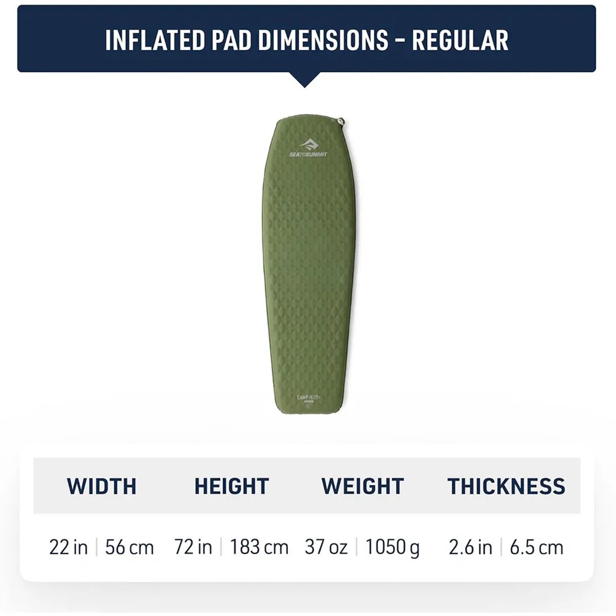 Sea to Summit Camp Plus Serie - Zelfopblazende Mat - 1830mm