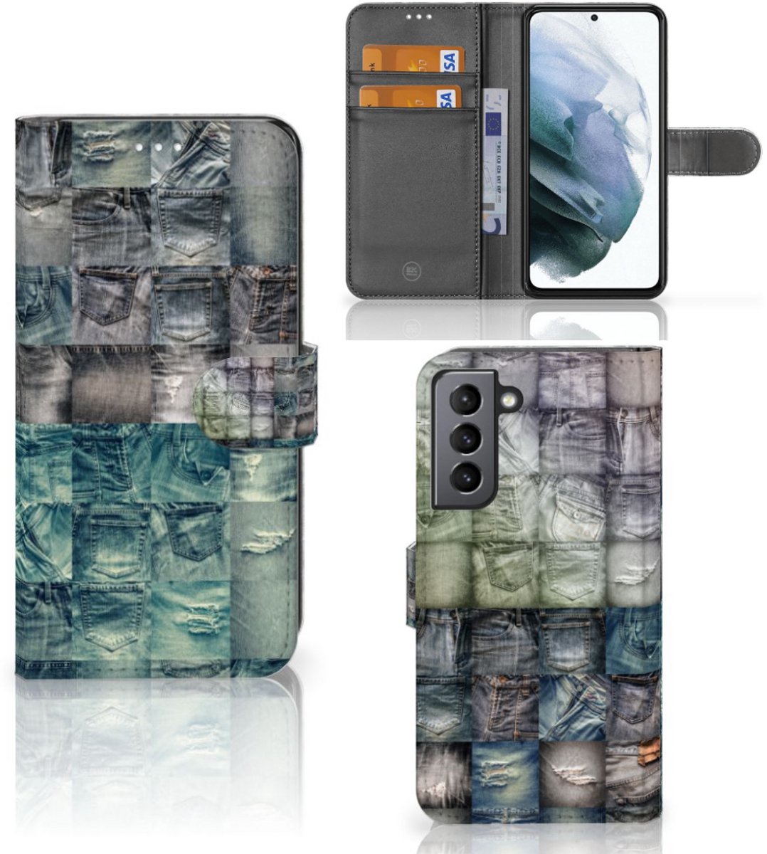 Wallet Case met Pasjes Samsung Galaxy S21 FE Spijkerbroeken