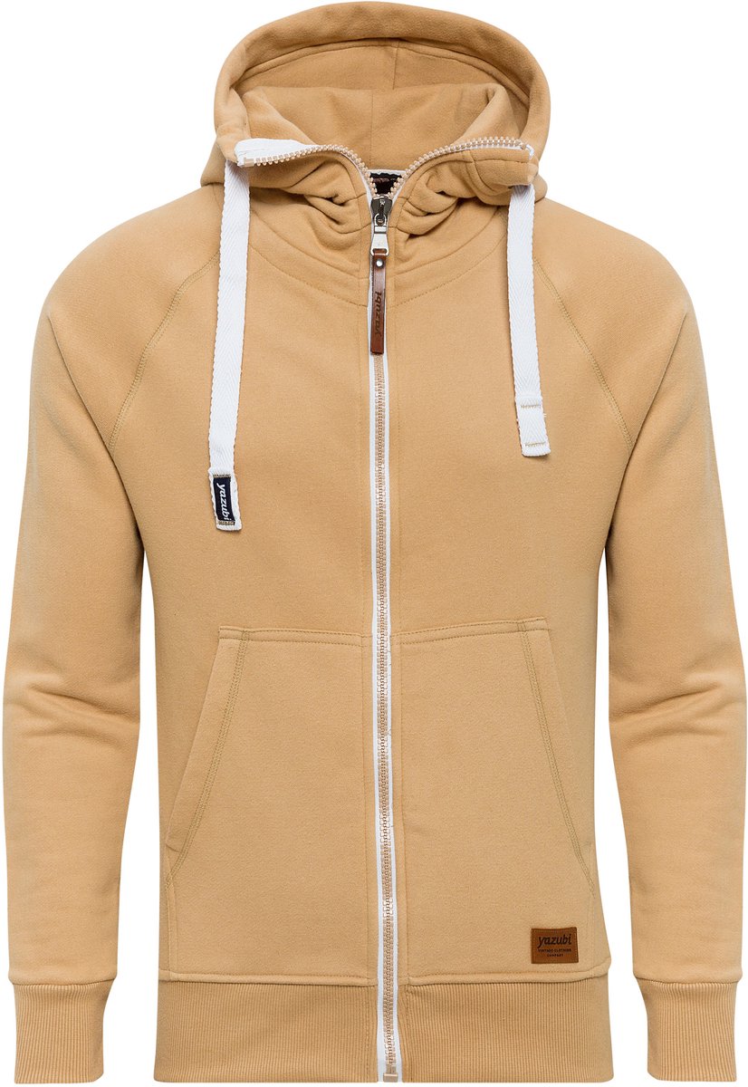 Yazubi Heren Hoodie Jacob – Regular Fit – Katoenmix Stretch – Okergeel – Rits & Kap