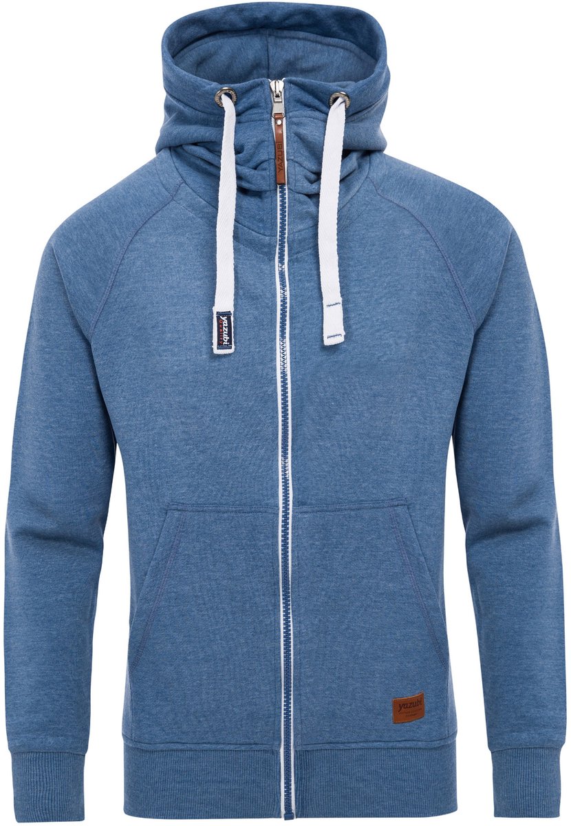 Yazubi Heren Hoodie Jacob – Regular Fit – Katoenmix Stretch – Lichtblauw – Rits & Kap