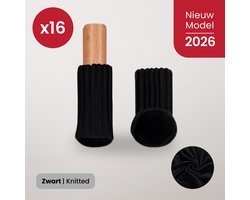 BankhoesDiscounter Stoelpoot Beschermers – Vloerbeschermers - Stoel Sokken – Stoelpoot Doppen – Vloerbeschermer - 20-60mm – Zwart – 16 Stuks