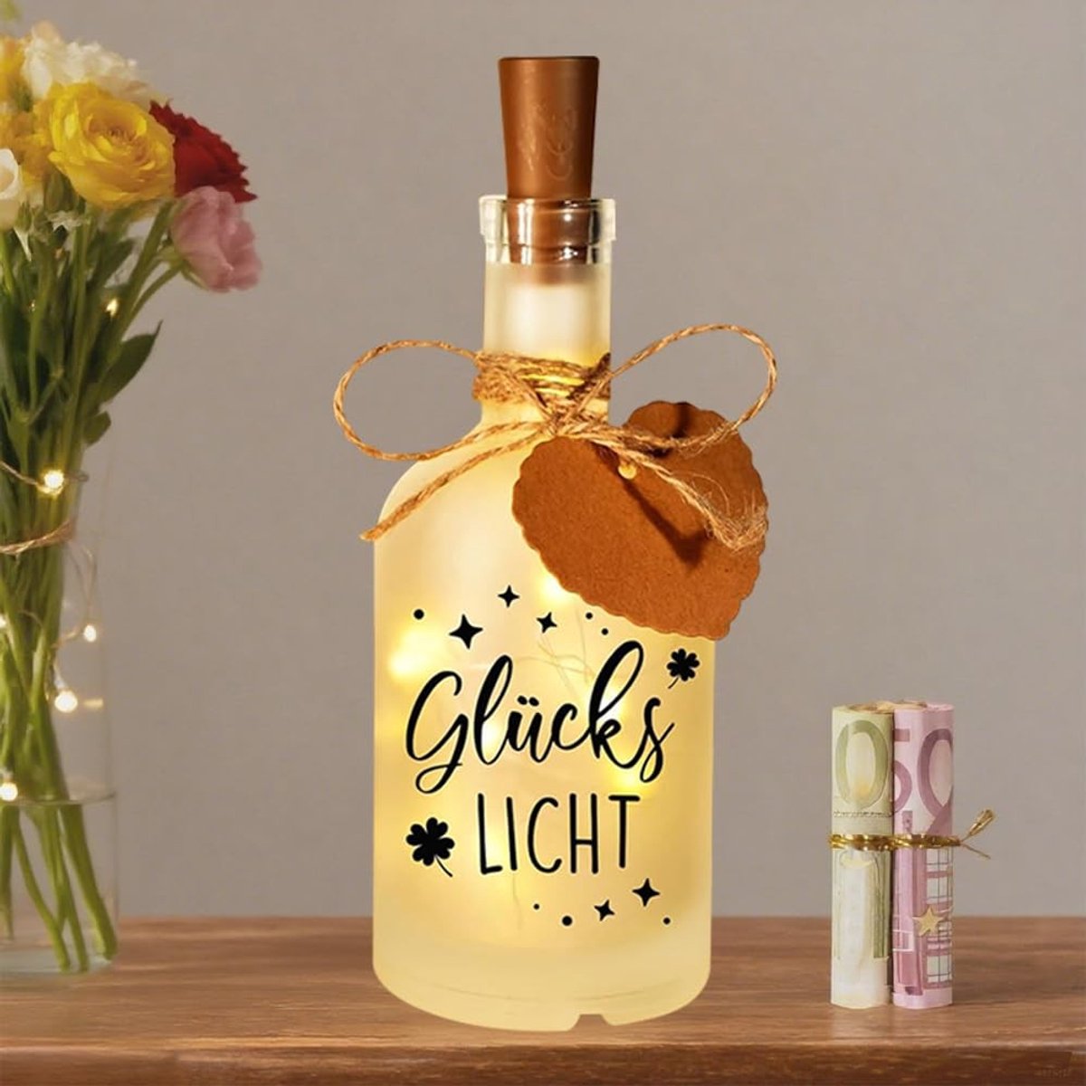 Cosensi - LED bottle light - Gelukkige lichtflessen - Decoratieve verlichting - Blauw - Cadeautips - Voor verjaardagen en feesten