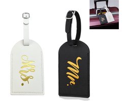 Leren Kofferlabels Set van 2 - Unieke Reistags voor Dames en Heren - Perfect Trouwringen Cadeau voor Stellen