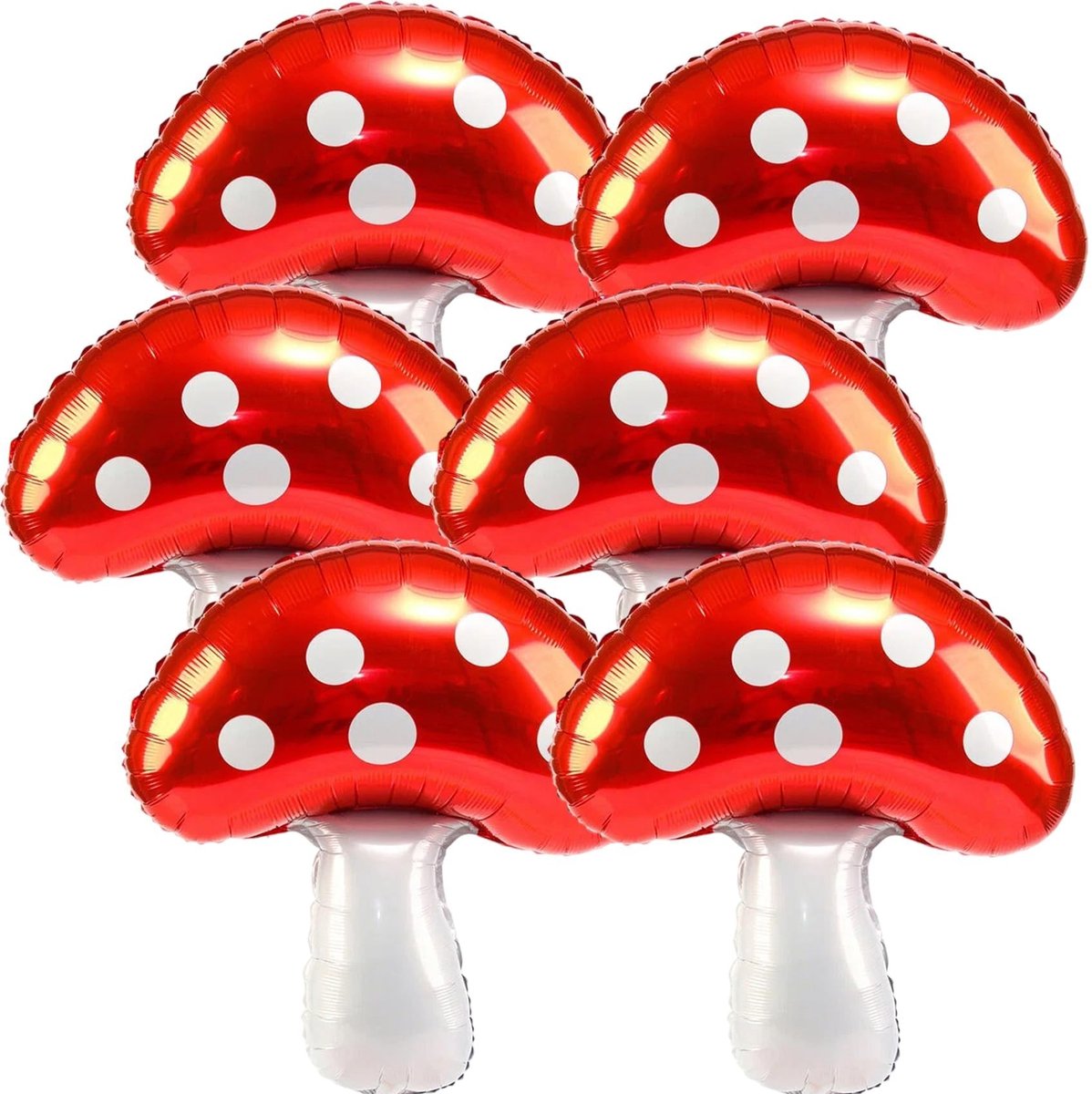 Cosensi - Paddenstoel Ballonnen - Feestdecoratie - Rood - 6 Stuks - Unieke Vorm - Geschikt voor Kinderen - Creatief en Leuk