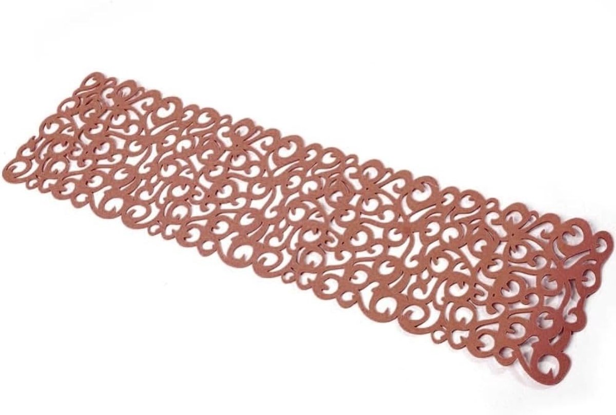 Hollow Flower Tafelkleed Wasbaar Tafelrunner voor Huiskamer Decoratie 100 x 30 cm Bruin, Elegant en Stijlvol Accessoire