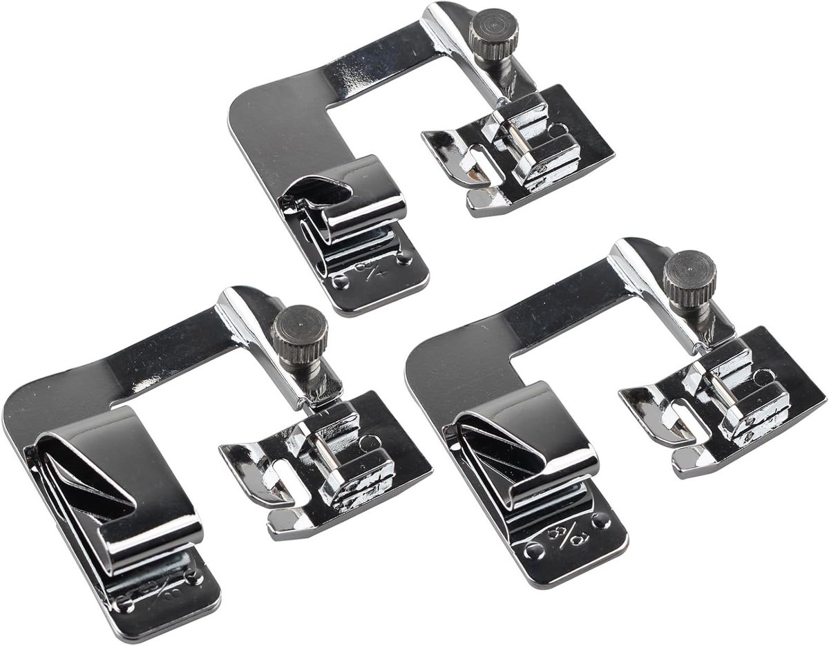 Set van 3 Rolzoom Persvoeten voor Naaimachine - Geschikt voor Brede Rolzoom en Diverse Naaimachinemodellen