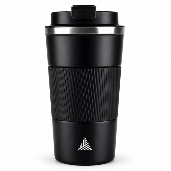 The Verge Thermos Cup - Tasse à café à Go - Mug de voyage pour Café et Thee - Tasse à thé - 380 ml - Acier inoxydable - Zwart - Cadeau homme femme