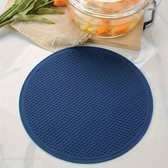 Onderzetters pannen - 30 cm - Pannen onderzetters - Pan onderzetters – Afgiethulp - Afgiethulp pannenlap - Panonderzetter hittebestendig - Pannenlappen – Pannenlap – Pannenlappen siliconen - Antislip – Rond - Blauw