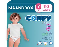 Confy Premium - Luiers Maat 7 (17+kg) - 110 Luiers - Maandbox