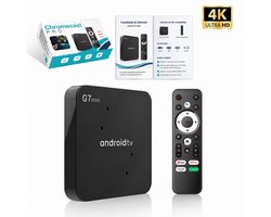 Android TV Box 4K Ultra HD – Chromecast & IPTV – Smart TV Box – Google Assistant Spraakbediening – 2.4/5GHz WiFi – 16GB Media Streamer