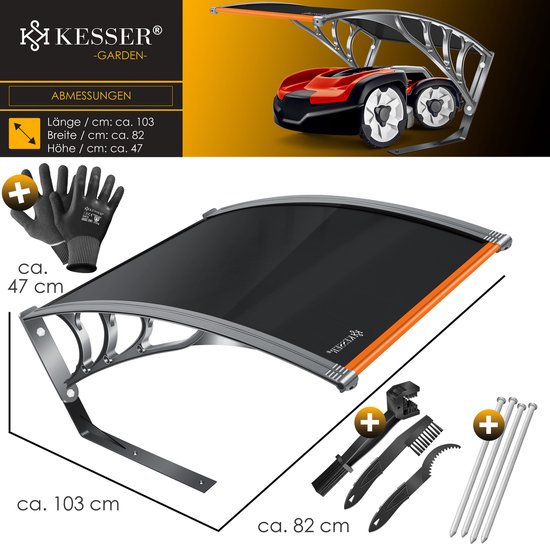KESSER® Robotmaaier Garage Dak Carport Overkapping voor Robotmaaier Gazon Robot Automower Tuin Weerbestendige Robotmaaier Garage inclusief bevestigingsmateriaal, afmetingen 82 x 103 x 47 cm van Merkloos	 — afbeelding 5