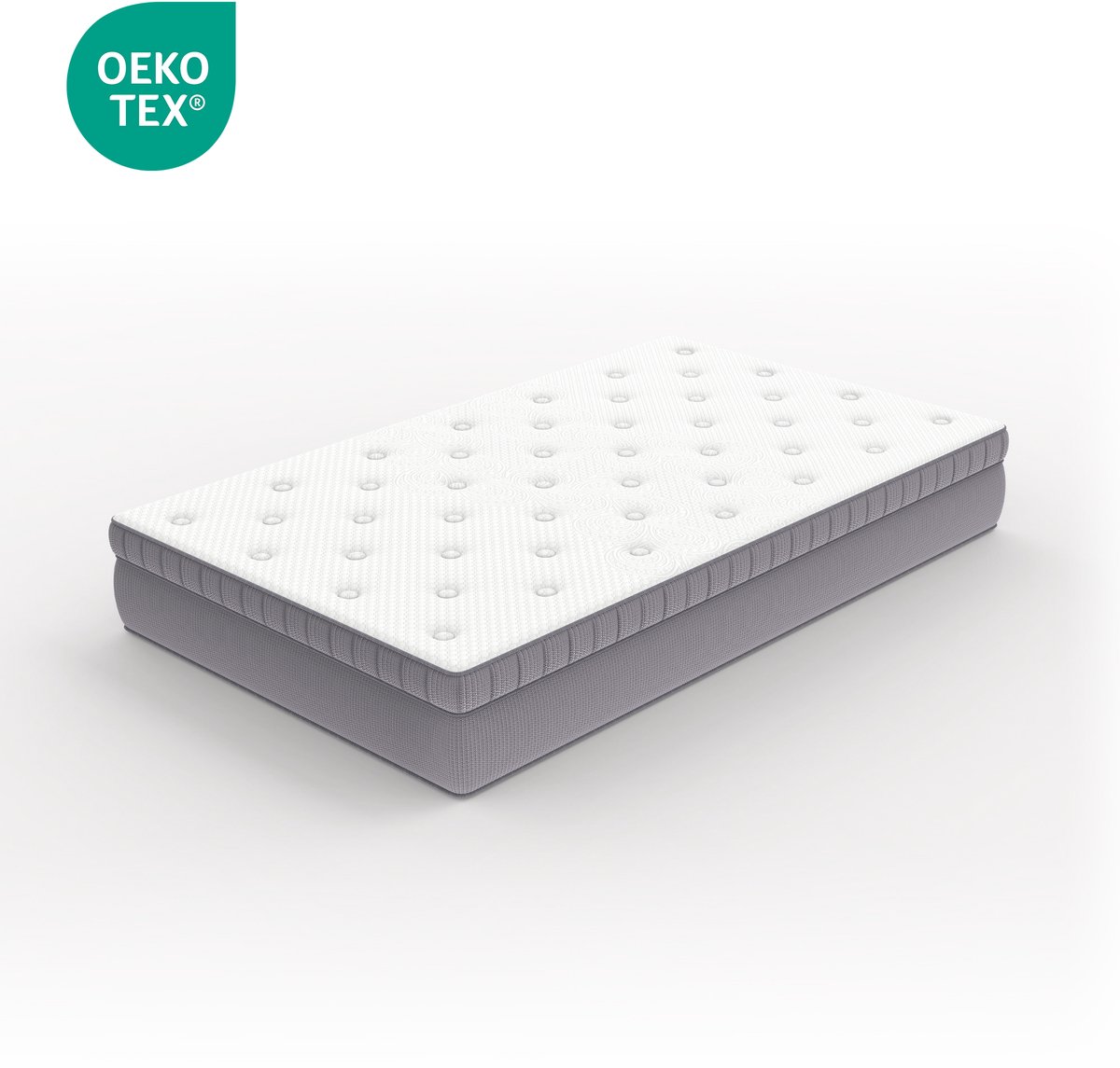 Pocketvering Matras 120x200 cm – H3 Stevig – 25 cm Hoog – 7 Zones Ergonomisch – OEKO-TEX Gecertificeerd – Comfortschuim & Verstevigde Randen