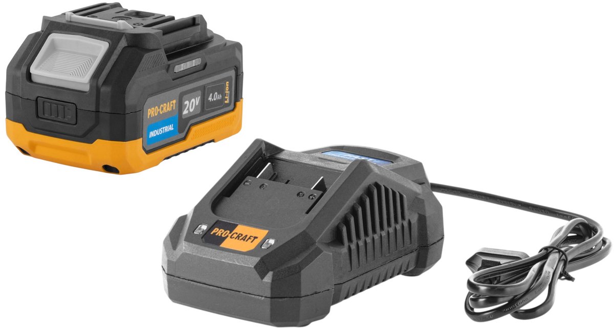 Procraft Starterset 20 V 20/4A snellader + 1x 20/4 Industrial accu 4,0 Ah