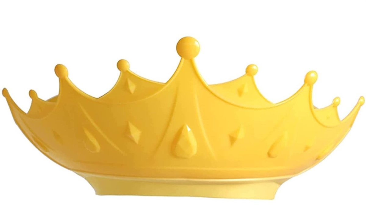 Allecto - Badbescherming - Kinder Douchekap - Ogenbescherming - Geel - Shampoo Cap - Verstelbare Badkappe - Geschikt voor Baby's - Kroonvorm