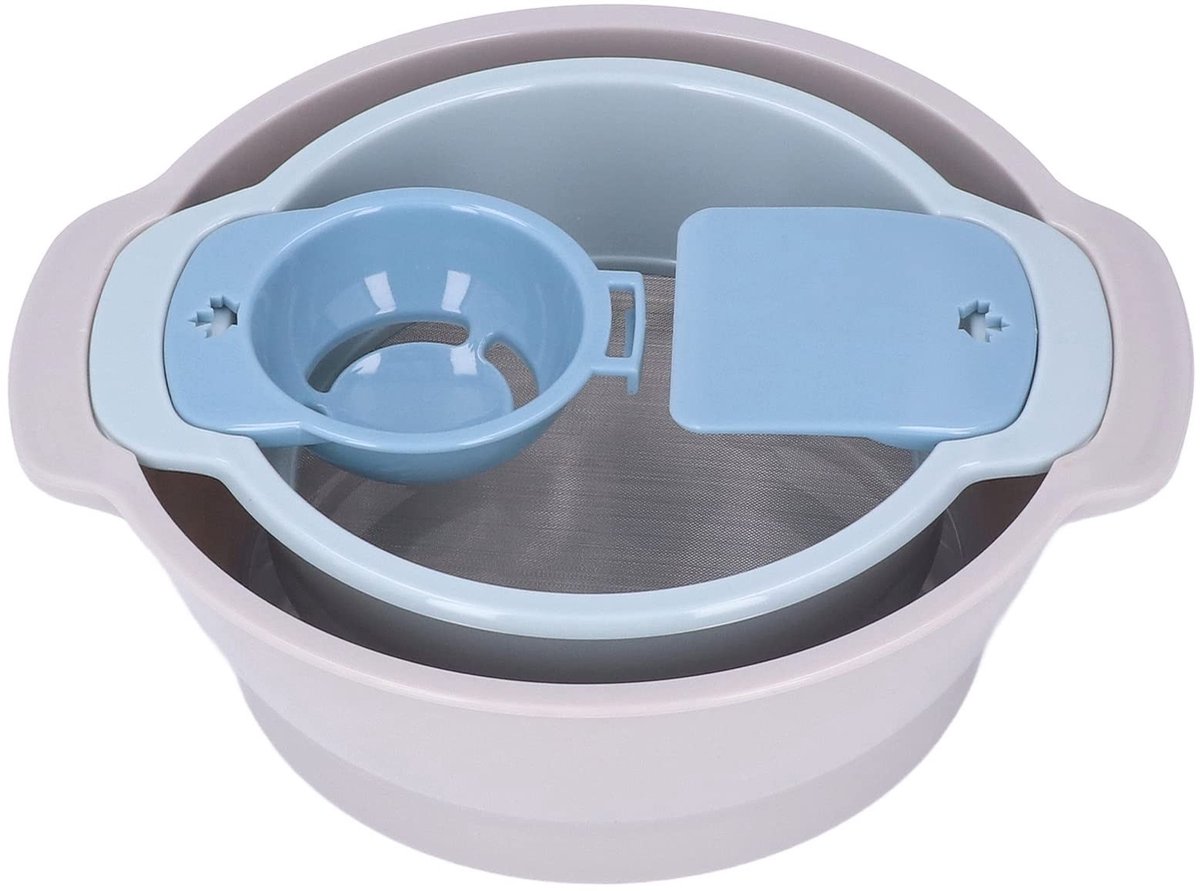 Allecto - Pollen Zeef Set - Keuken Gadgets - Stapelbaar Ontwerp - Wit - Mesh Zeef - Ideaal voor Bakken - 4 Stuks