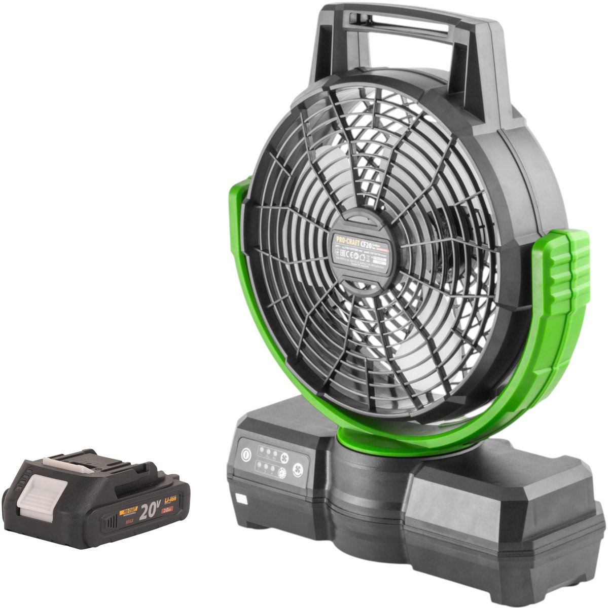 Procraft CF20bb accuventilator 20 V 235 mm + 1x accu 2,0 Ah - zonder oplader