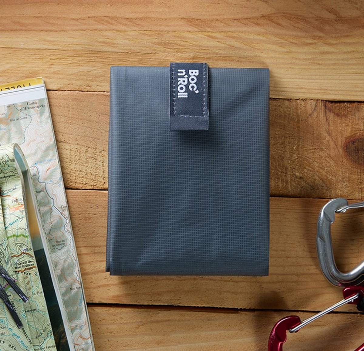 Boc’n’Roll Outdoor Graphite - Duurzame Lunchwrap voor Wandelen & Kamperen – Herbruikbare Broodzak – Compact & Lichtgewicht