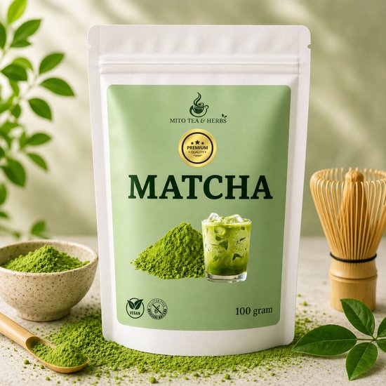 Mito Matcha Thee - 100 gram - Rijk aan Antioxidanten - Matcha Poeder - Groene thee - Matcha thee - Matcha Latte - ECO verpakking