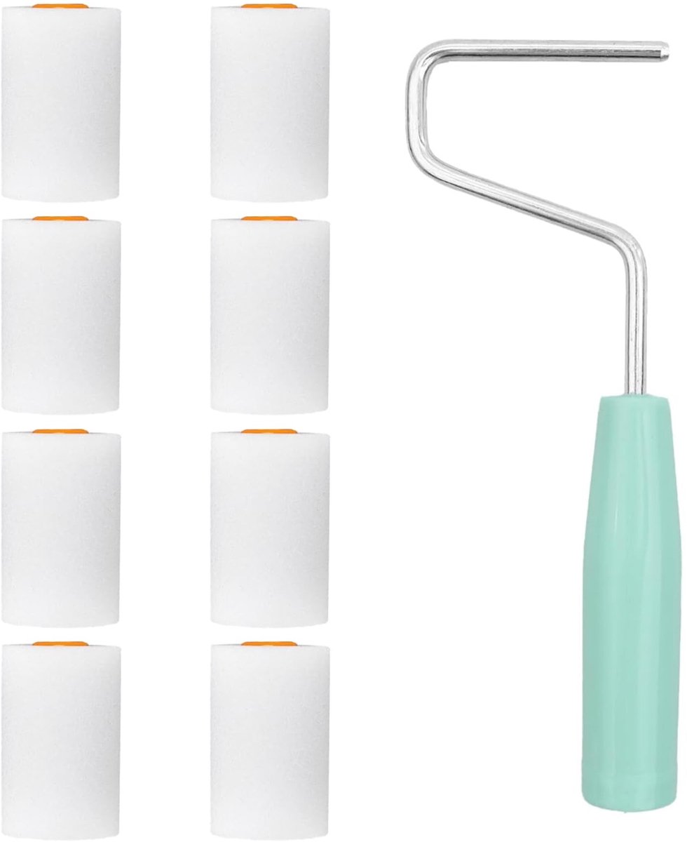 Allecto - Kleine Verfroller Set - 9-delige Set - Ideaal voor Precisiewerk - Perfect voor Meubels - Handig en Compact - Geschikt voor Elk Project - ...