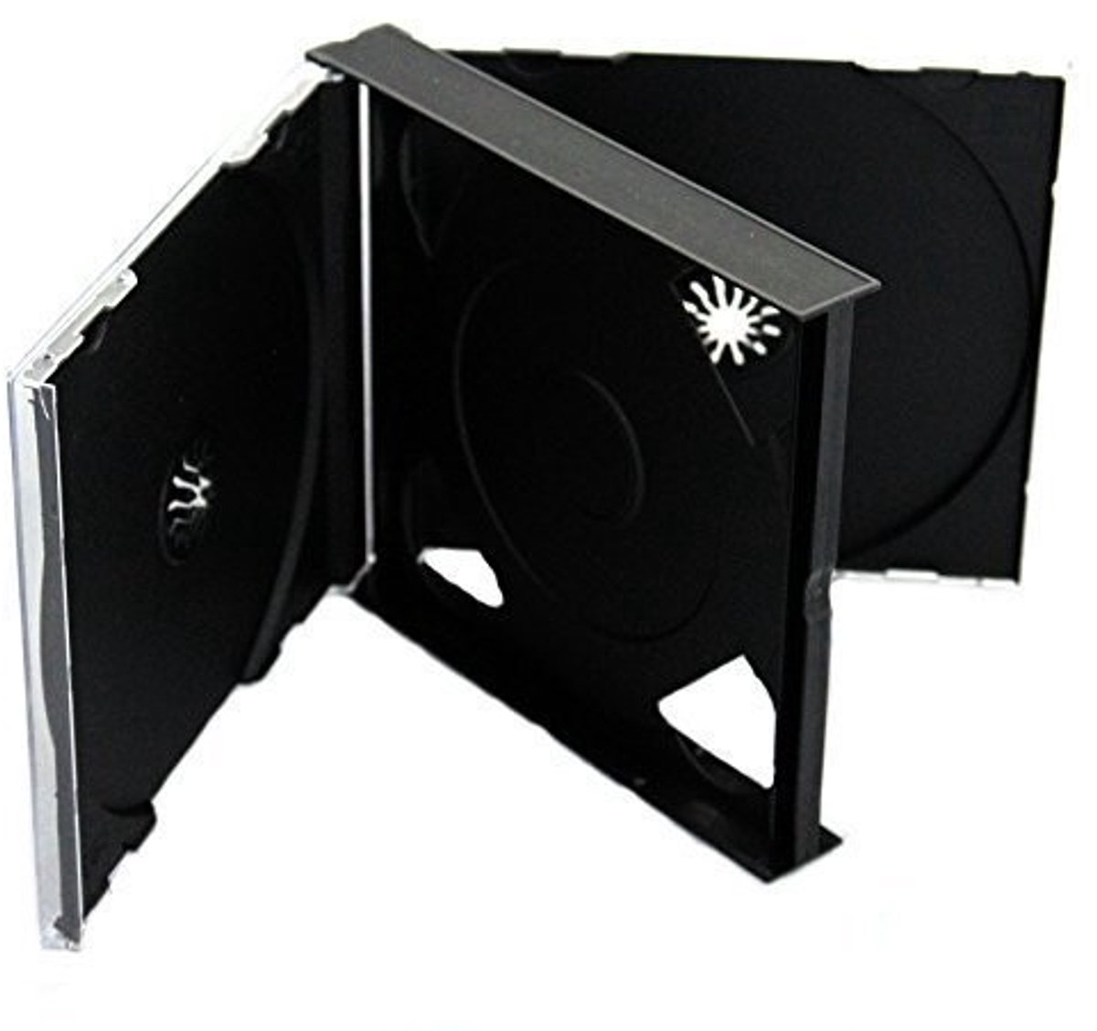 Allecto - CD/DVD Case - 4-Way Case - Ruimtebesparend - Zwart - Voor 4 CDs - Geschikt voor opslag - 25 mm