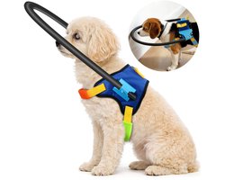 Blind Dog Halo Harness, Verstelbare Beschermende Halo-Halsband Voor Blinde Honden, Navigatiehulp Voor Visueel Beperkte Huisdieren (L Voor 50-95 cm)