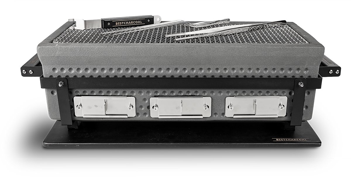 Bestcharcoal Shichirin Large – Japanse Tafelgrill op Houtskool – Inclusief Spiezenrek en Accessoires
