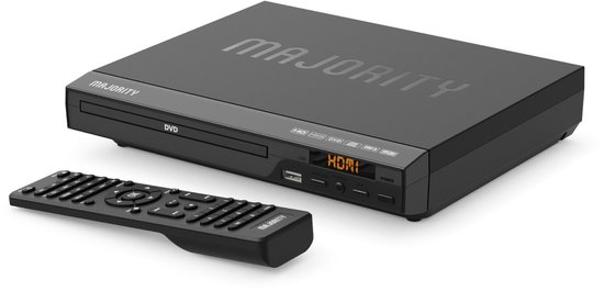 Majority DVD-speler - Compact - HDMI ARC/RCA Aansluiting - Afstandsbediening - Mono-LED - Zwart