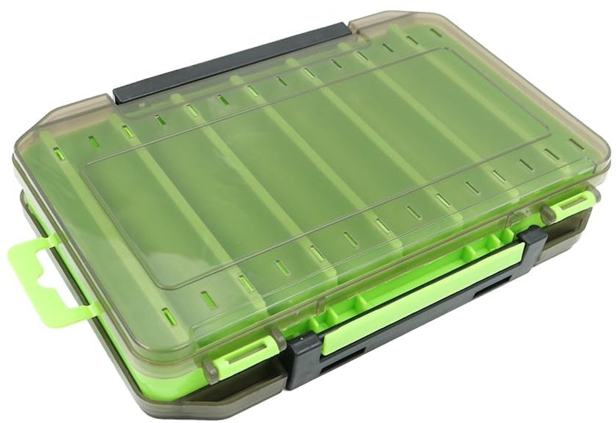 Allecto - Visbox - Tackle box - Waterdichte opbergdoos - Groen - Aasdoos - Ideaal voor visaccessoires - Compact formaat