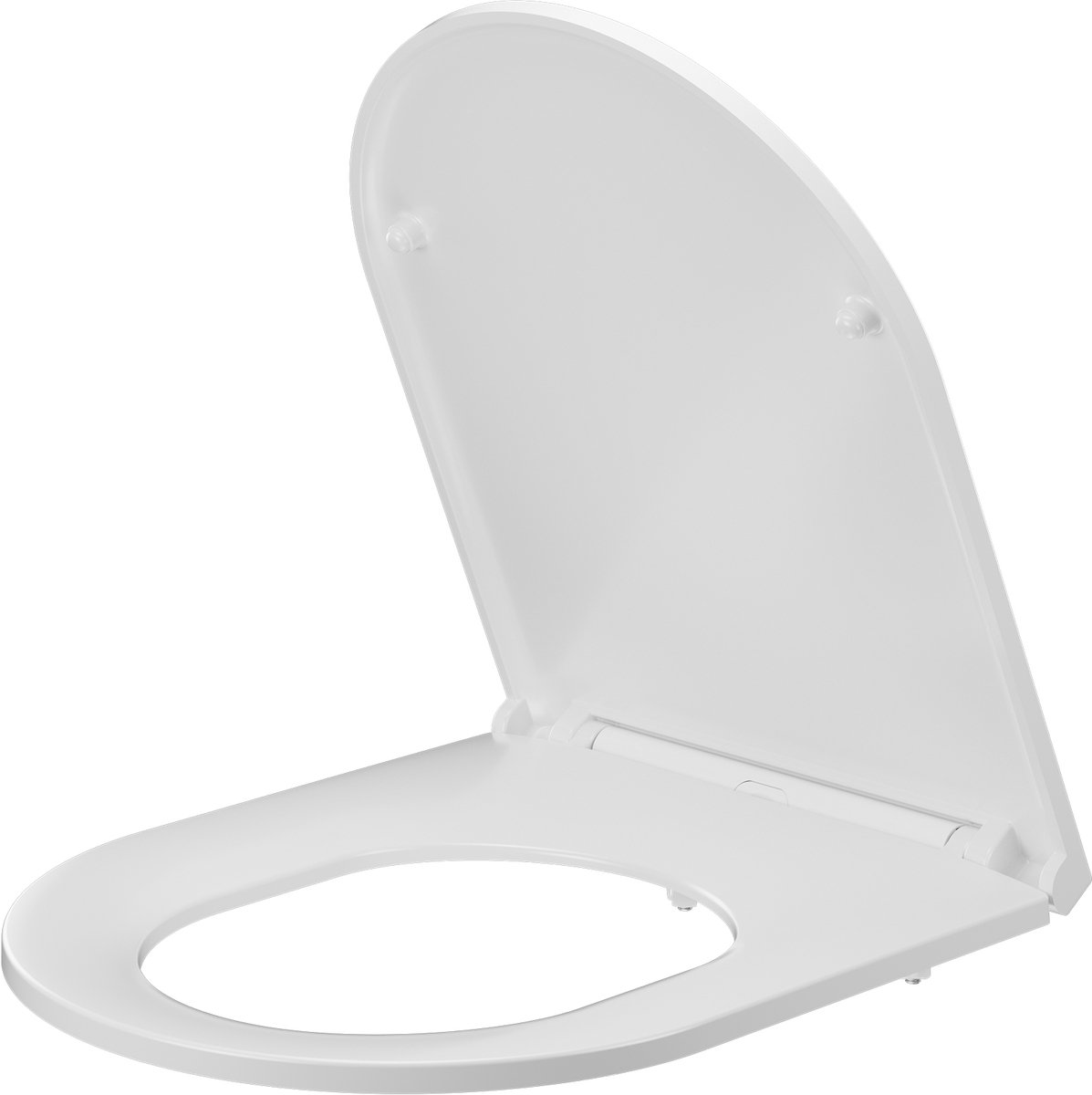 KUTAS WC-Bril - Korte D-Vorm - Duroplast - Soft Close - Quick-Release - Belastbaar tot 175 kg - RVS Scharnieren - Wit