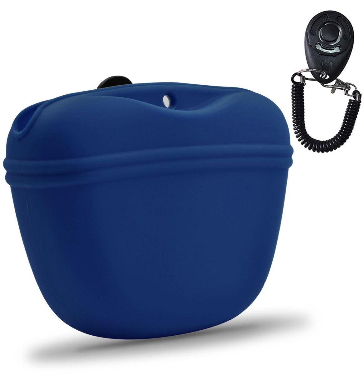 Allecto - Hondentrainingszakje - Handig en draagbaar - Magnetische sluiting - Navy blauw - Hondenvoer - Ideaal voor trainingen - Compact formaat