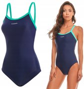 ZAGANO - Badpak dames - Sneldrogende - Sport zwempak - Strandpak damen - Maat 42 - blauw / groen