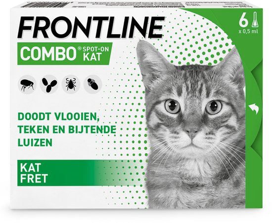 Frontline Combo Spot On Kat - Anti vlooien en tekenmiddel - 6 pip