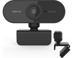 Full HD 1080P webcam, USB-interface, mini-pc webcam met microfoon, flexibele draaifunctie, geschikt voor pc, laptop, desktop en gaming.